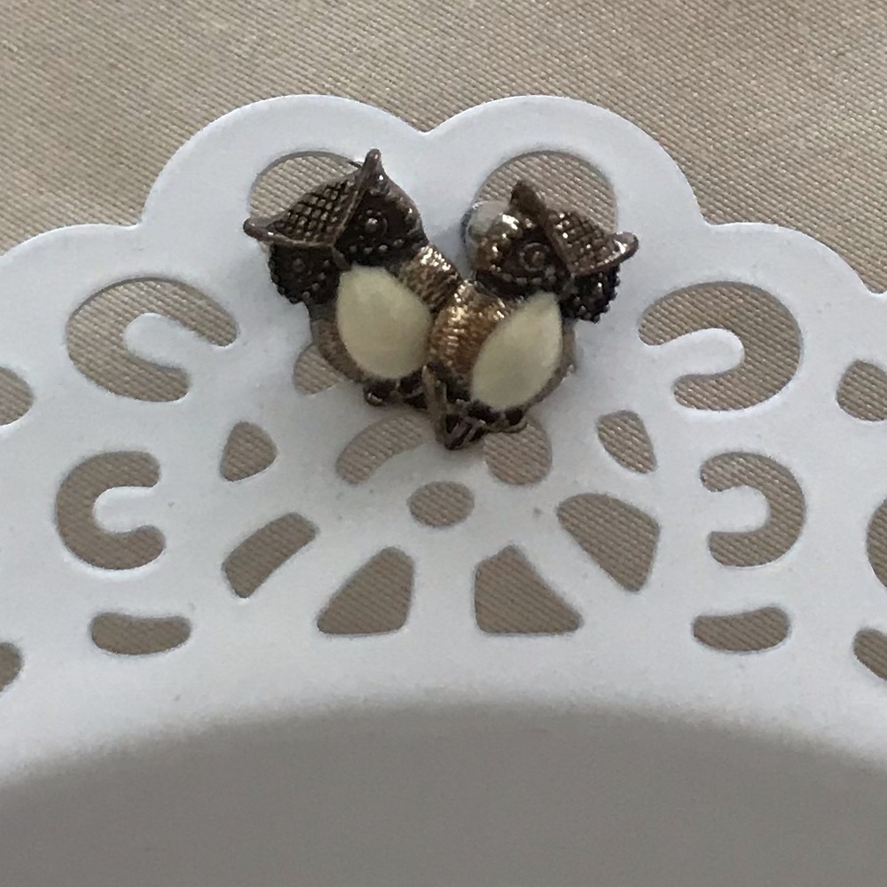Owl earrings vintage look